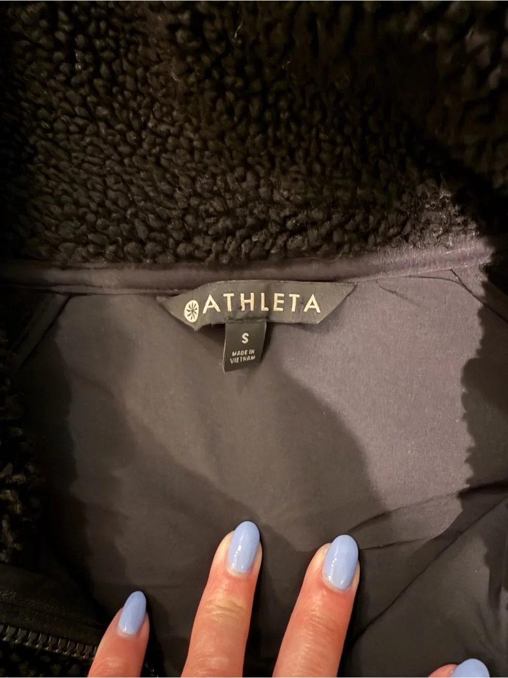 Athleta Black Sherpa Zip-Up Jacket